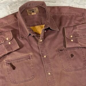 90s Vintage Madison Creek Outfitters Utility Shirt | Light Burgundy | XL